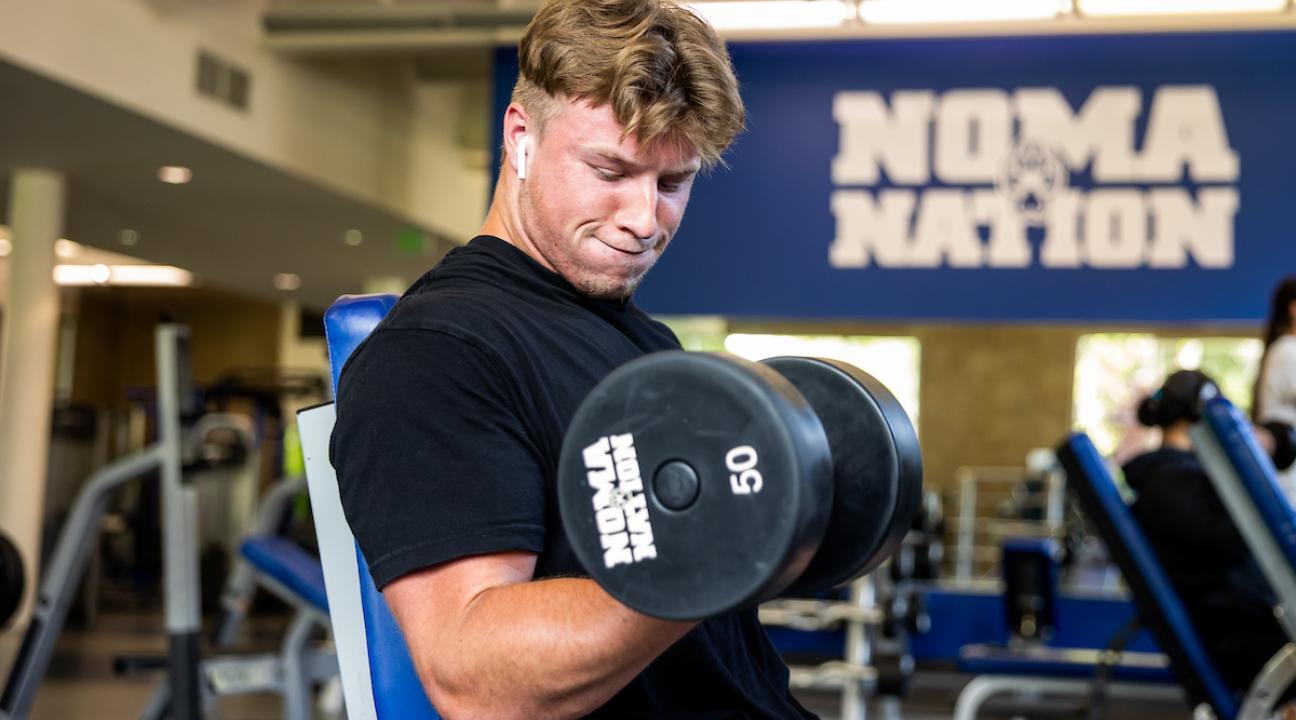 Weight Lifting in the Fitness Center Lifting weights