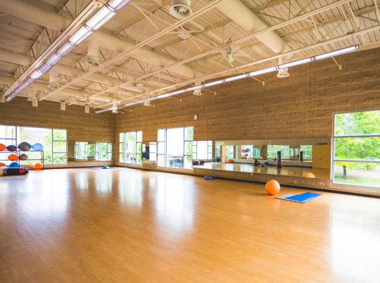 gym interior dance studio with large windows