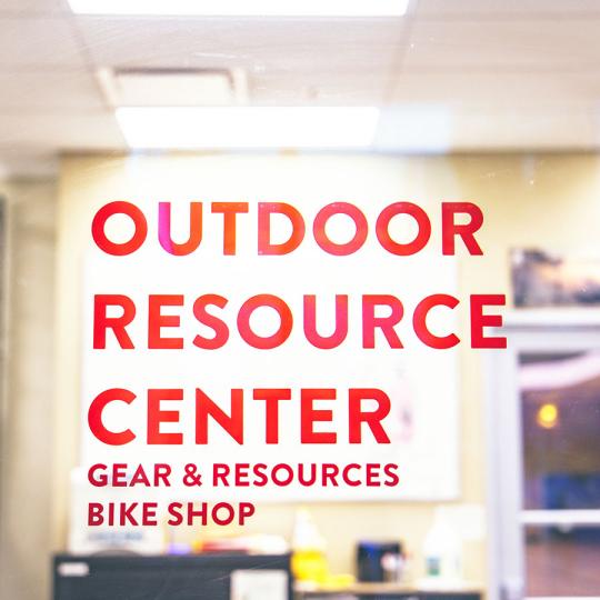 Outdoor resource center window sign