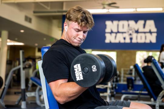 Weight Lifting in the Fitness Center Lifting weights