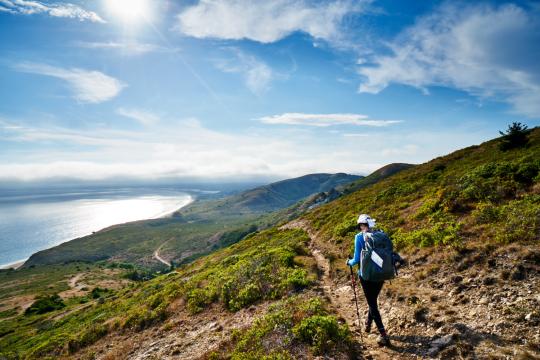 picture of point reyes with person hiking