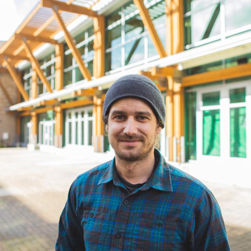 Reed Mathieson head shot in front of rec center